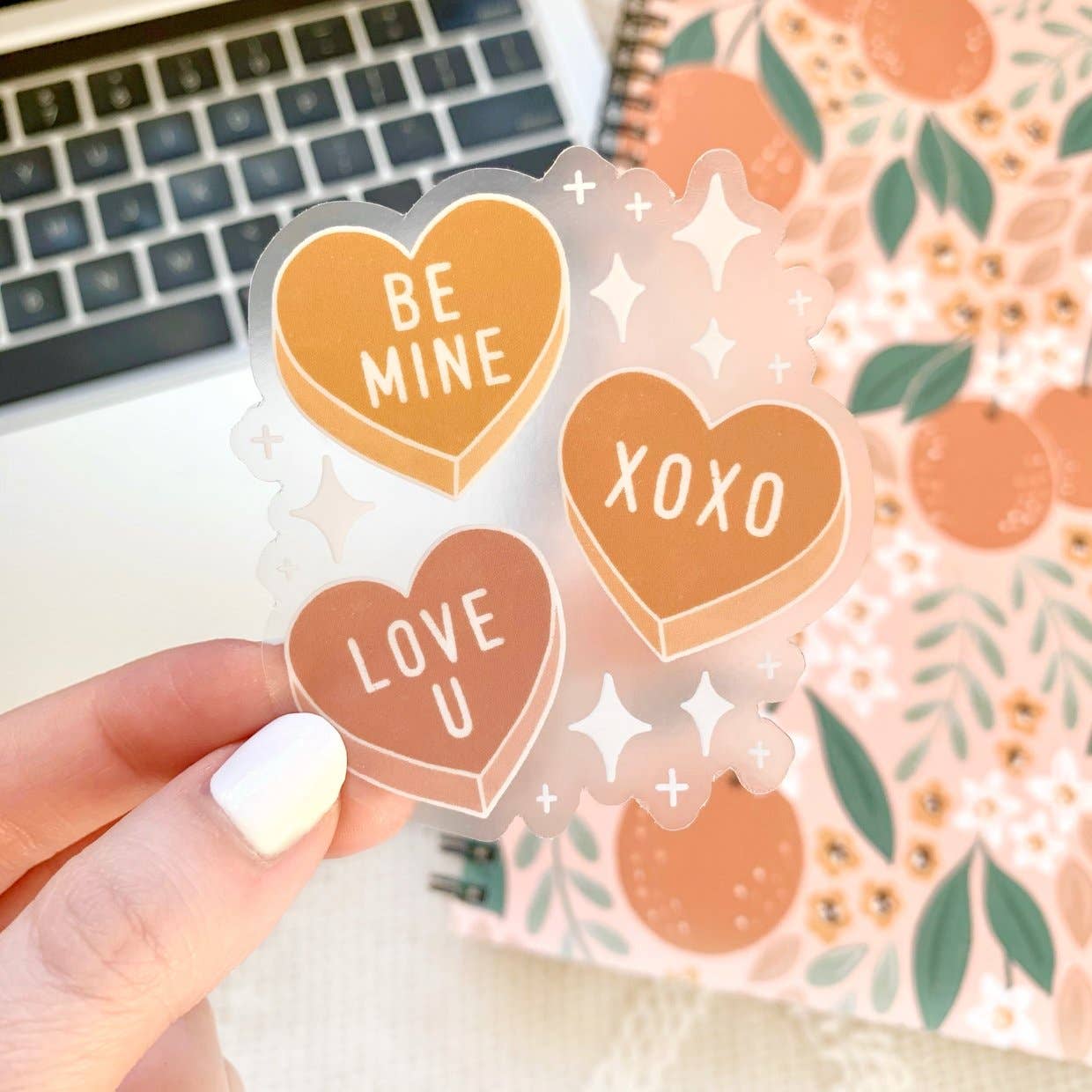 Clear Heart Candies Sticker - Valentine's Day