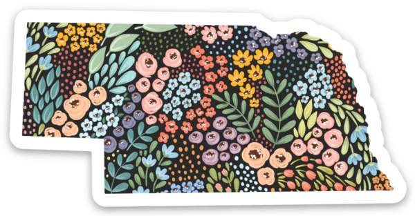 Nebraska Floral State Sticker - Image 4