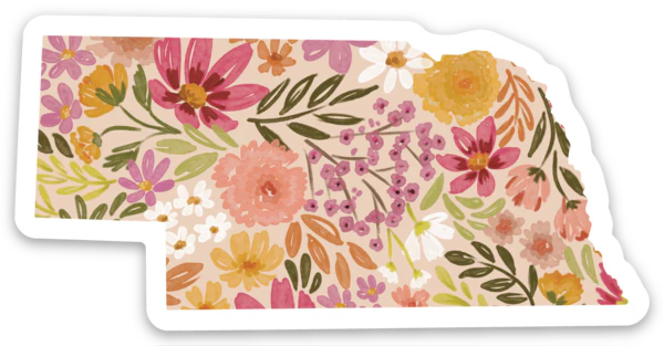 Nebraska Floral State Sticker - Image 5