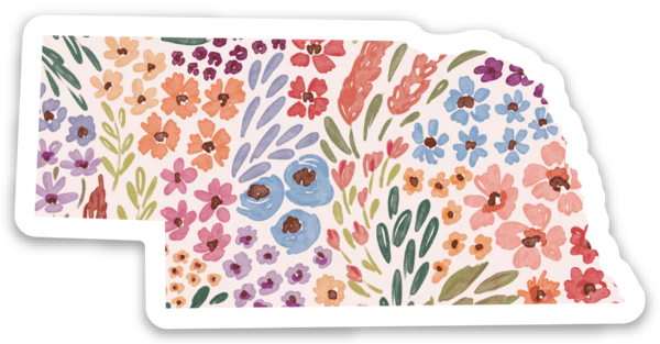 Nebraska Floral State Sticker - Image 7