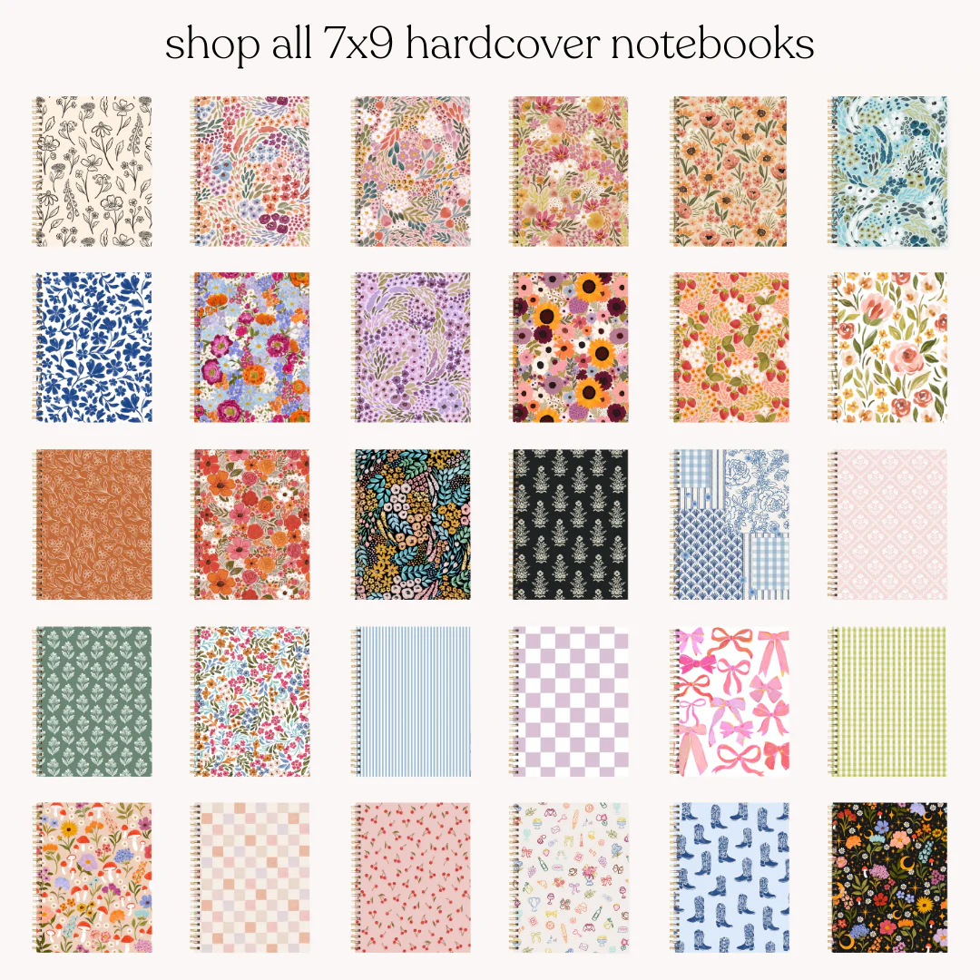 Elyse Breanne Design - Sunny Poppies 7x9 Hardcover Spiral Notebook - Image 4