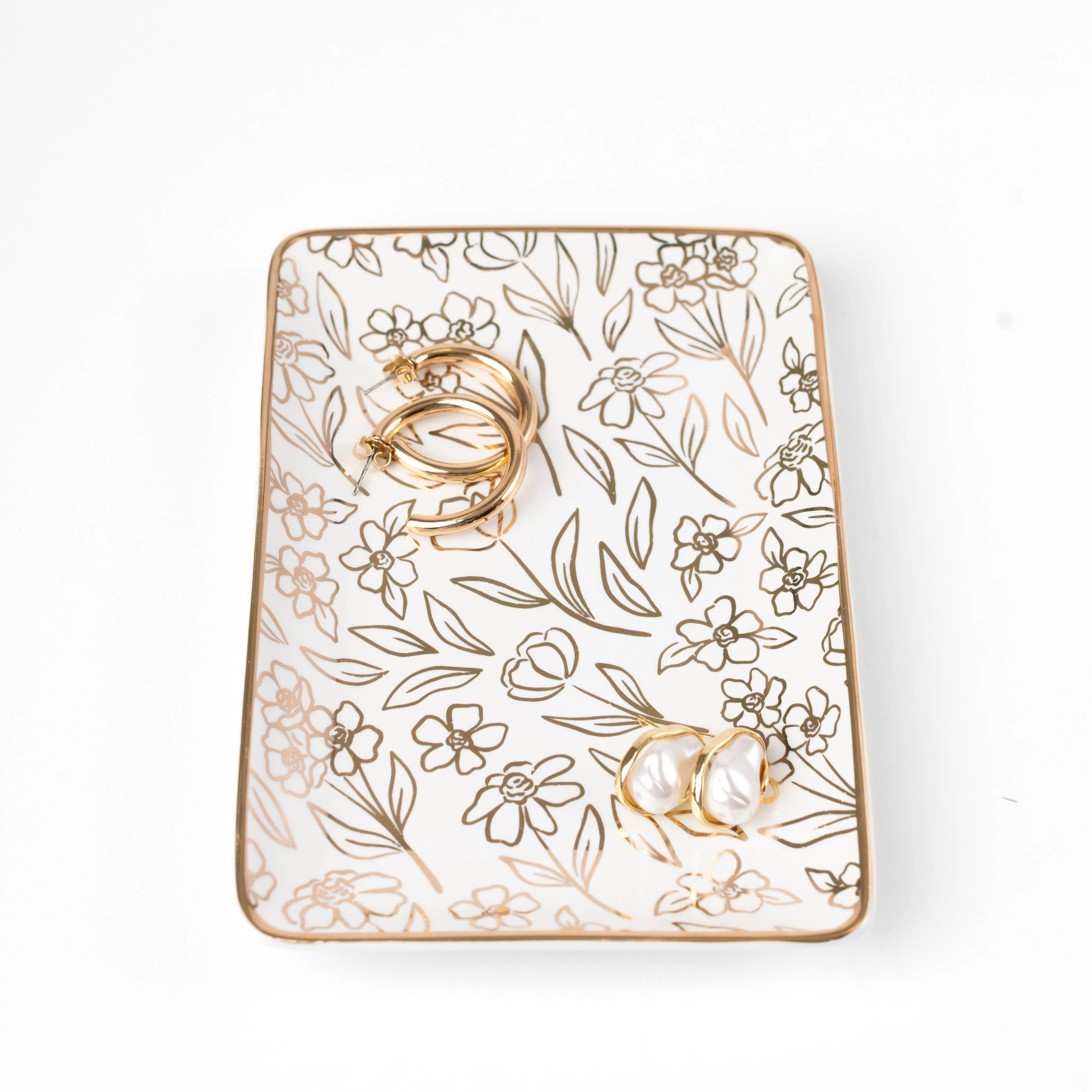 Elyse Breanne Design - Terracotta Flowers Rectangular Trinket Dish | Fall - Image 2