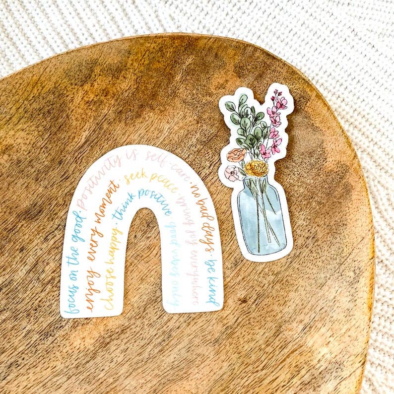 Watercolor Vase with Flower Bouquet Sticker - Image 2