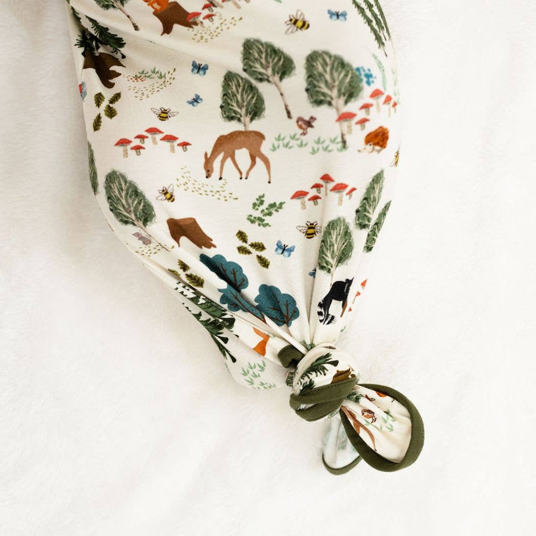 In the Woods Bamboo Gown and Hat Newborn Baby Gift Set - Image 3