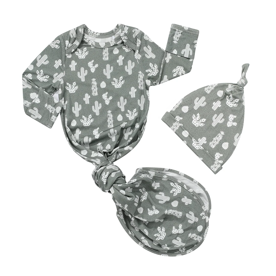 Stay Sharp Bamboo Newborn Gown and Hat Baby Gift Set