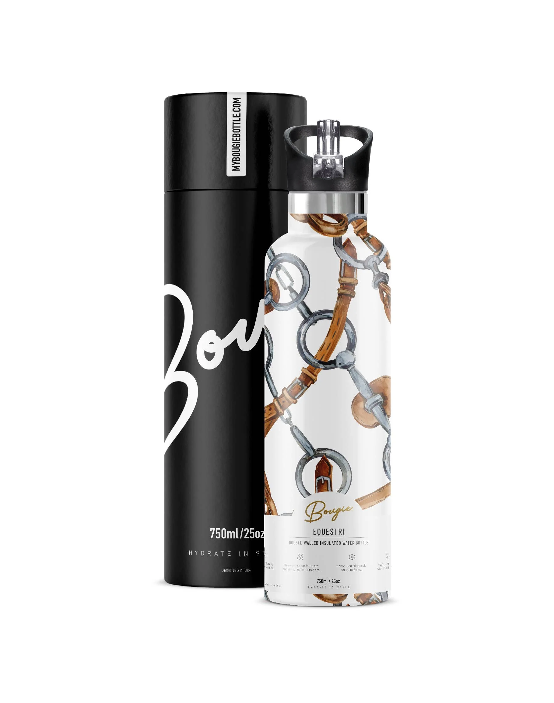 Equestri | Horse Tack Scarf Insulated Water Bottle 25oz - Image 7