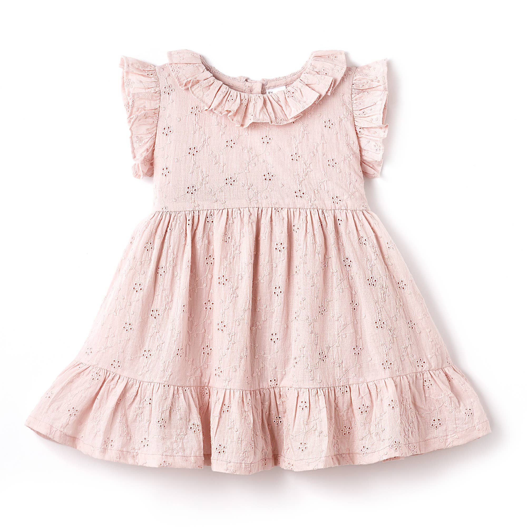 Eyelet Girl's Cotton Dress for Special Occasions