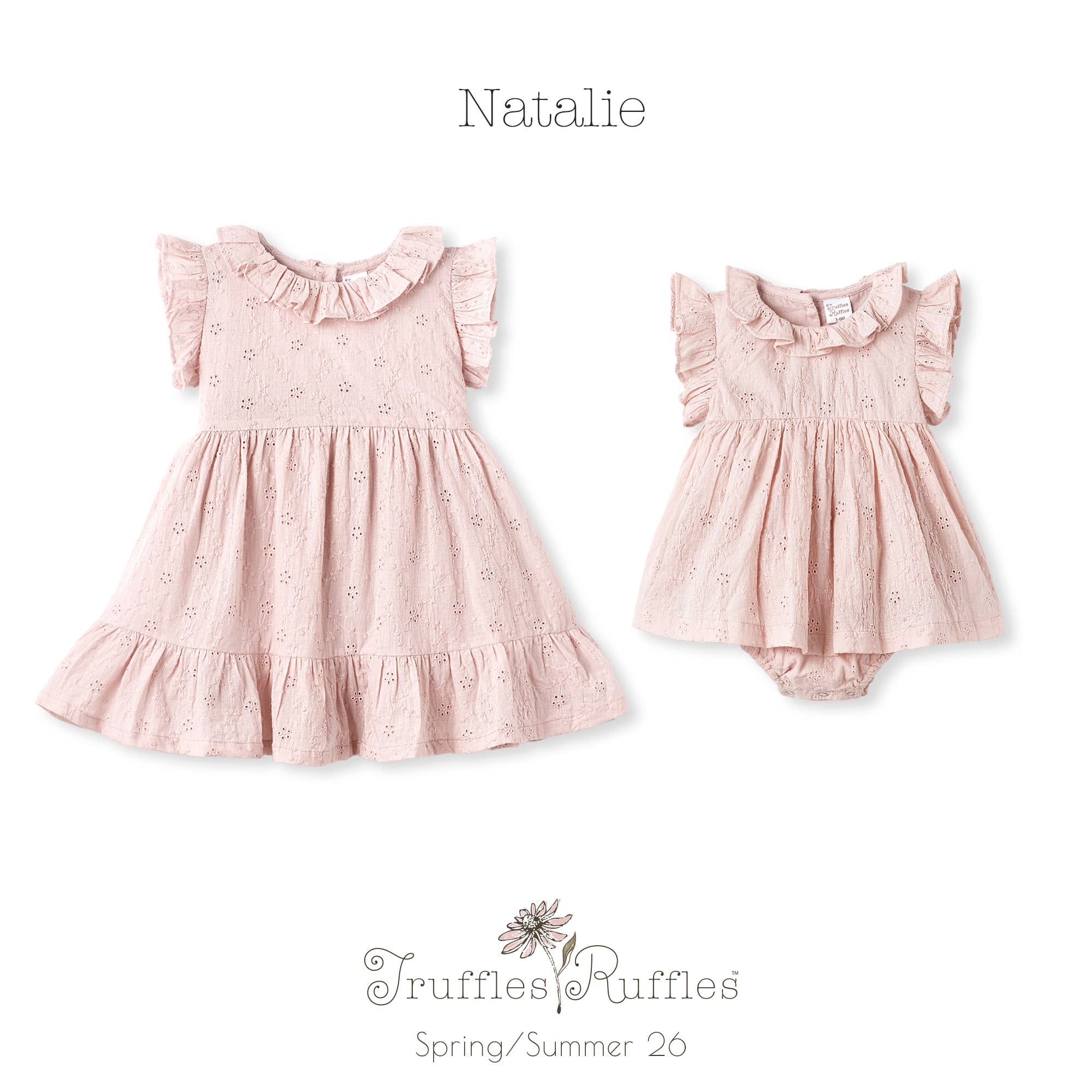 Eyelet Skirted Baby Bodysuit – Cotton - Image 4