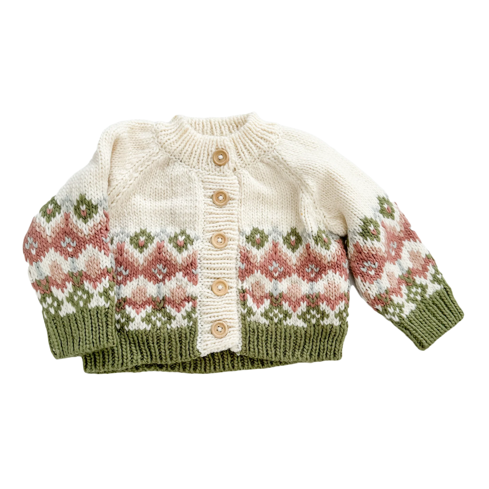 Fairisle Knit Cardigan, Pastel | Baby & Kids Sweater