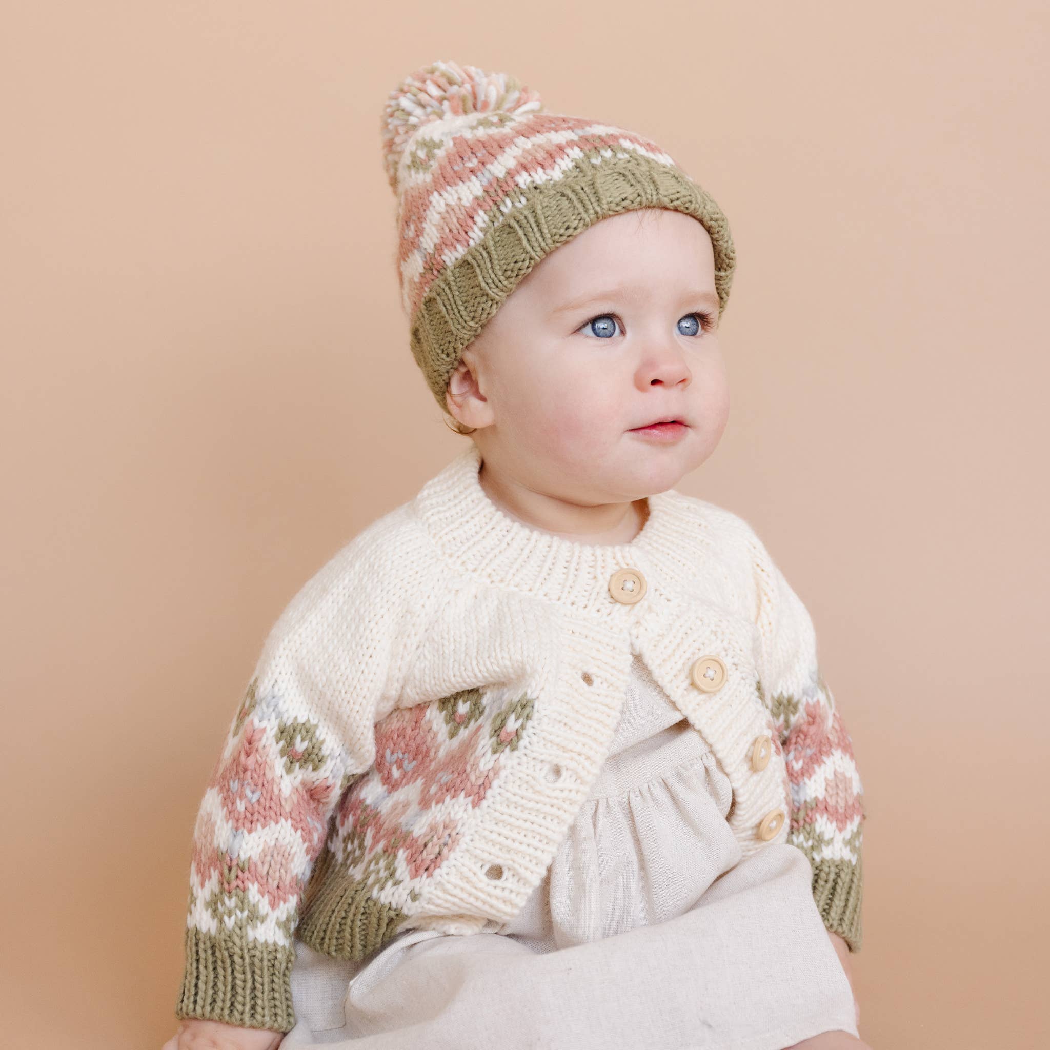 Fairisle Knit Cardigan, Pastel | Baby & Kids Sweater - Image 2