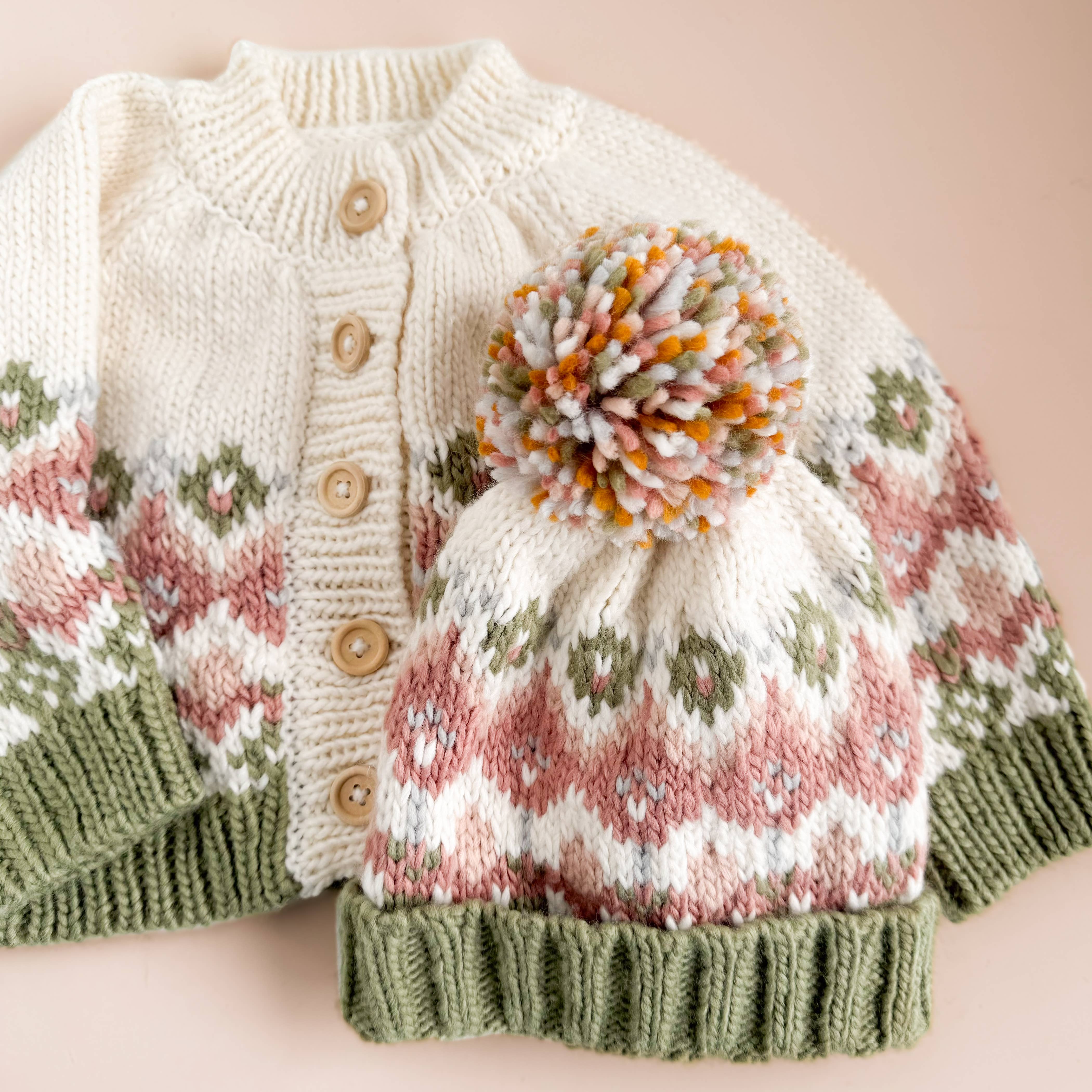 Fairisle Knit Cardigan, Pastel | Baby & Kids Sweater - Image 4