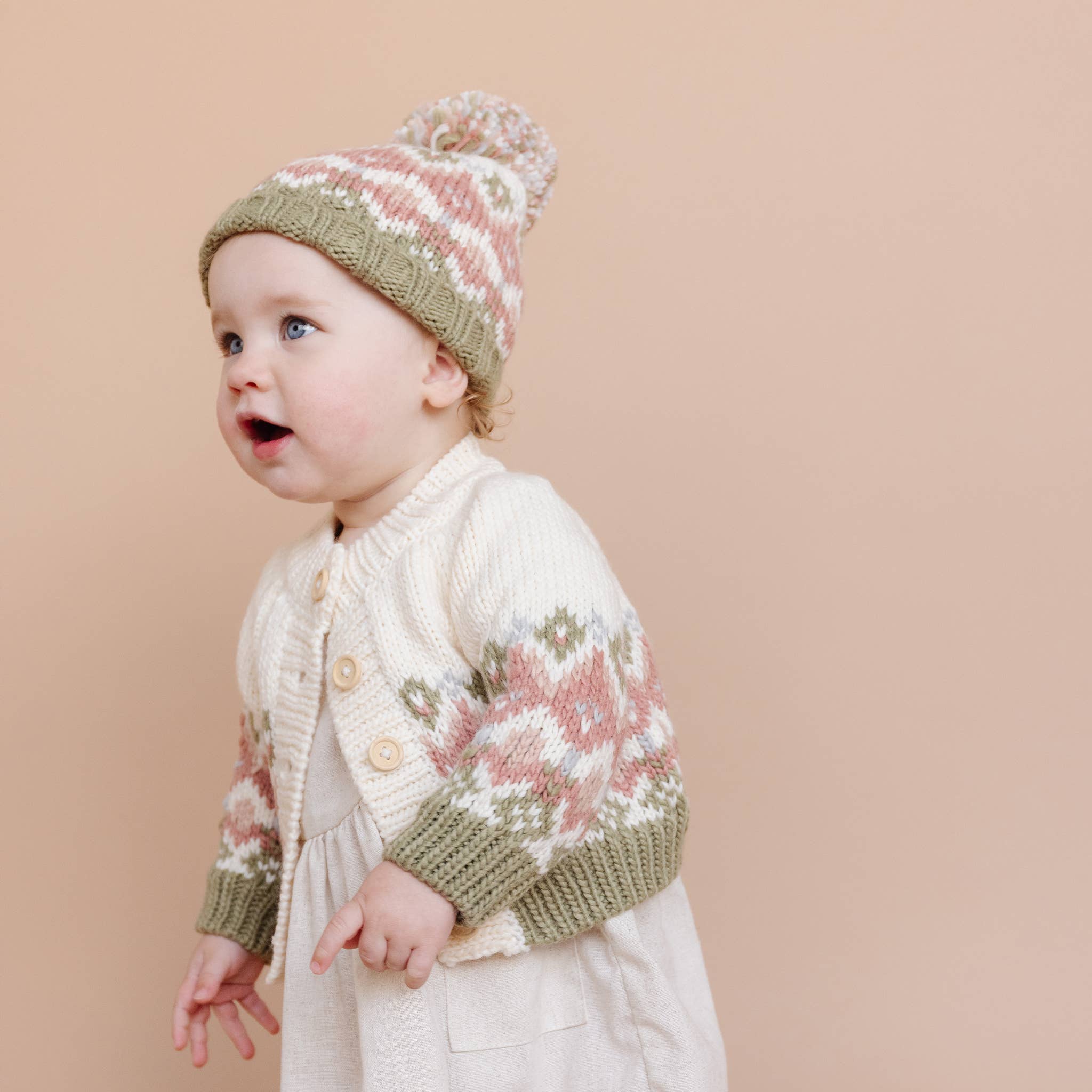 Fairisle Knit Cardigan, Pastel | Baby & Kids Sweater - Image 5