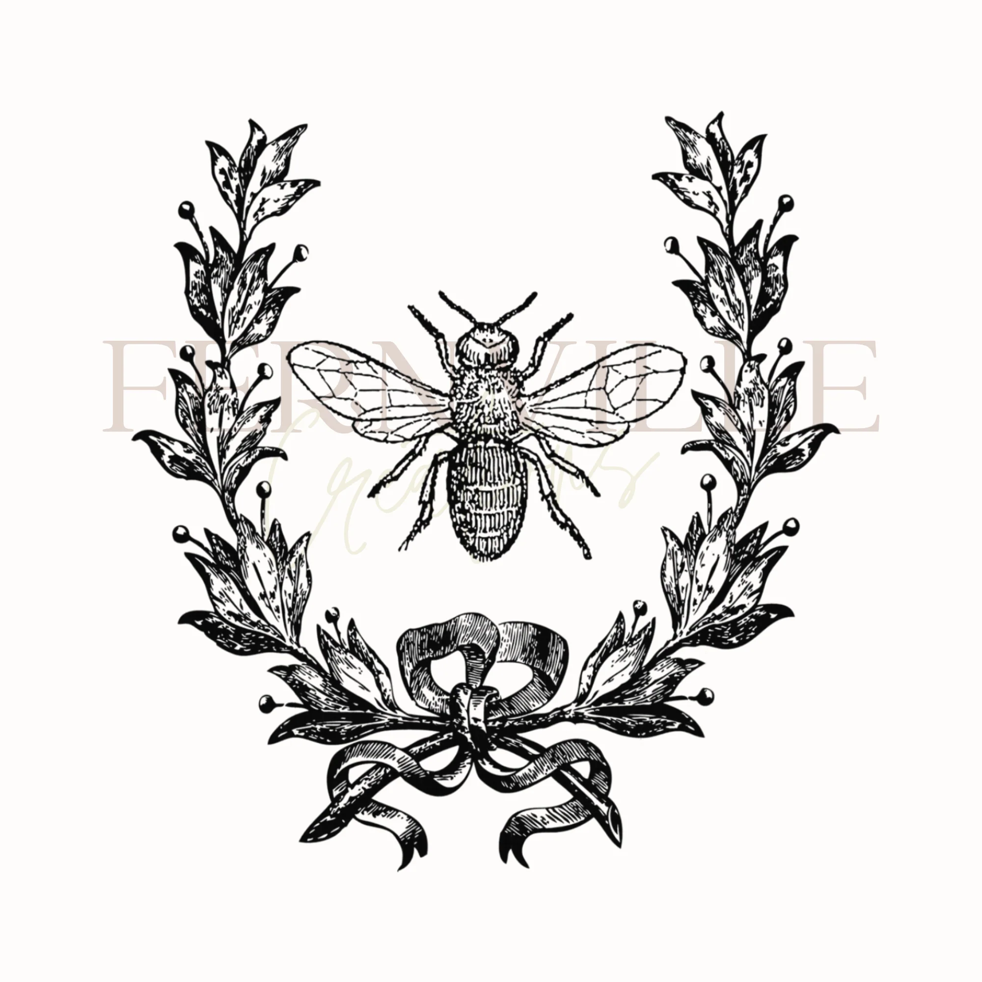 Black and White Guest Towel, Black Bee on Fingertip Towel - Image 2