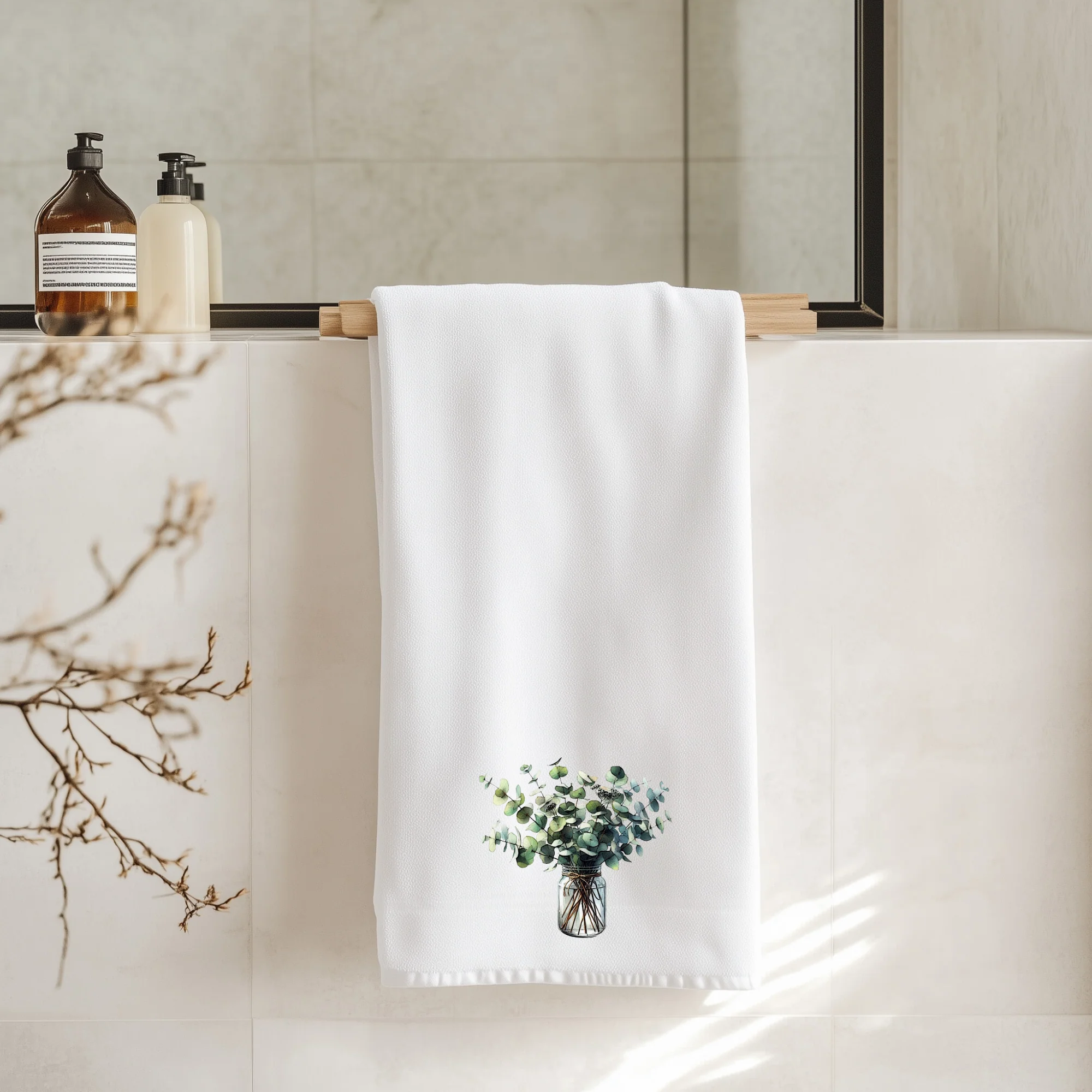 Eucalyptus Hand Towel, Botanical Bath Accent, Powder Room - Image 7