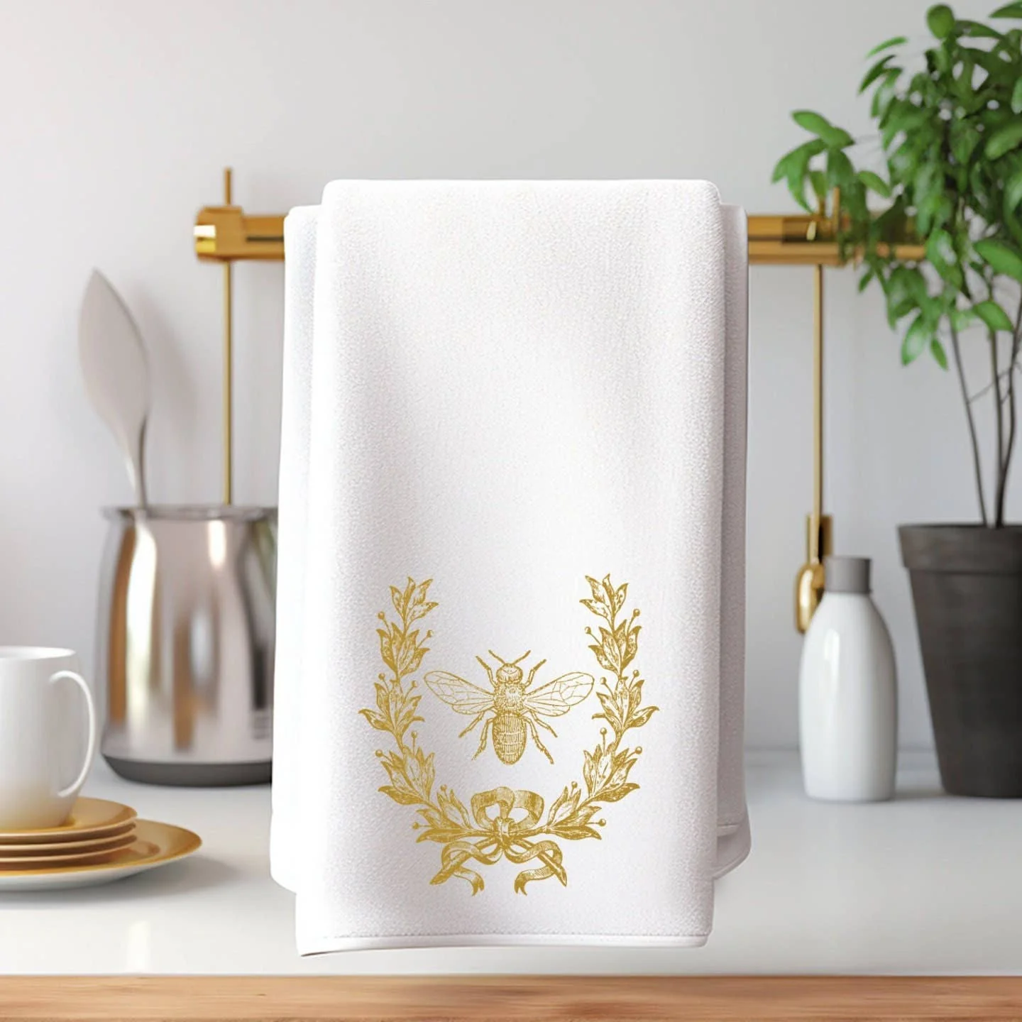 Gold Bee & Crest, French Inspired Luxury Towels, 3 Sizes - Image 3