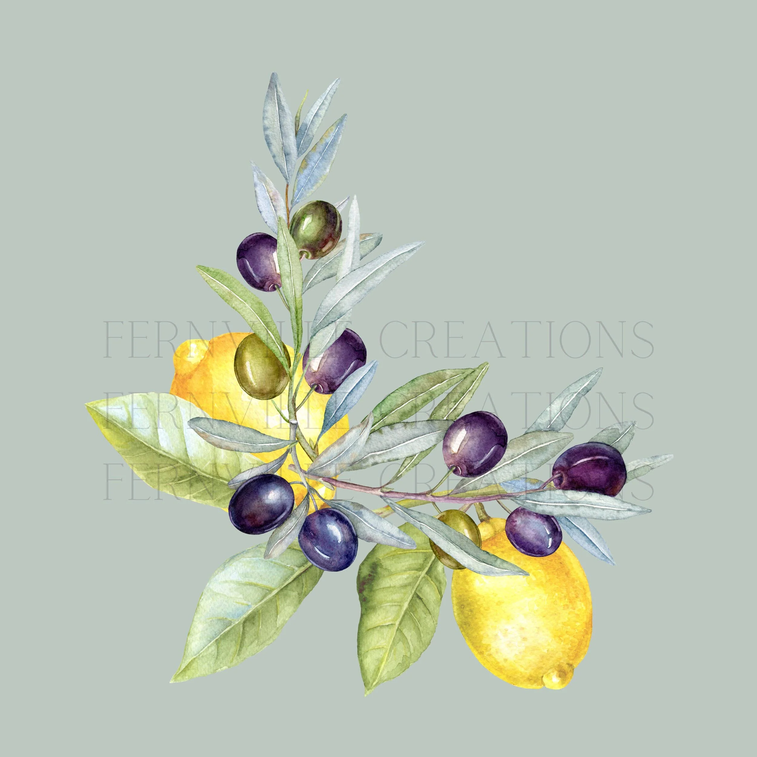 Lemon & Olive Waffle Weave Kitchen Tea Towel Farmhouse Decor - Image 2