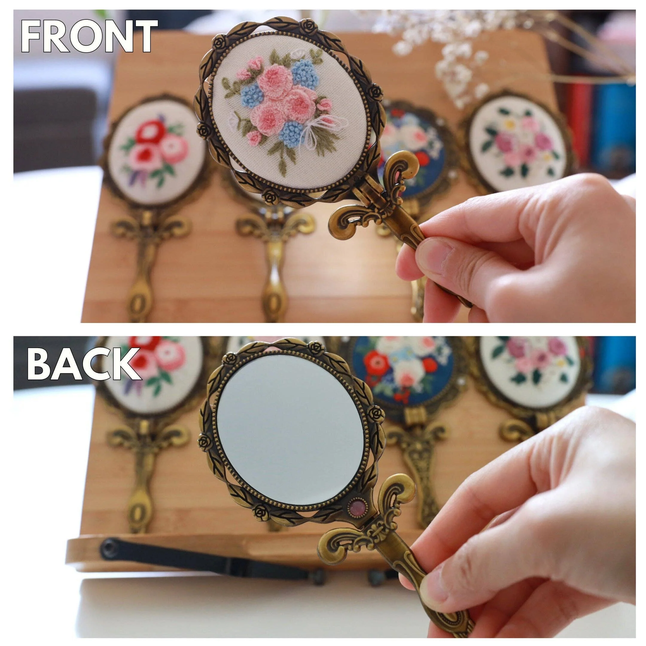 Vintage Embroidered Compact Mirror - Image 7