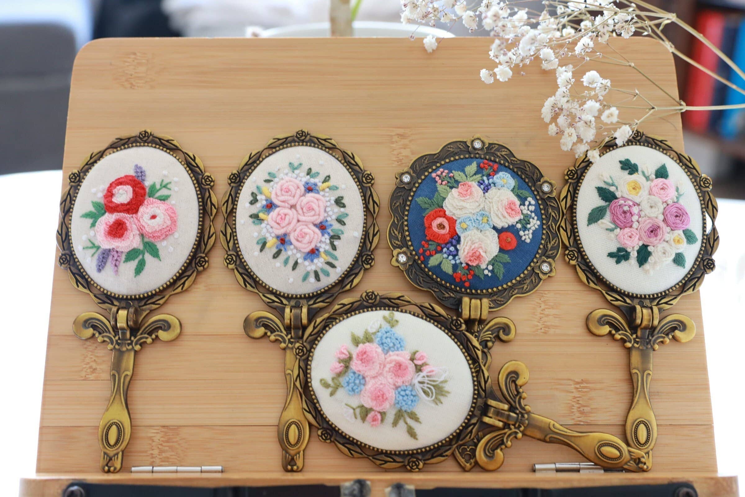 Vintage Embroidered Compact Mirror - Image 8