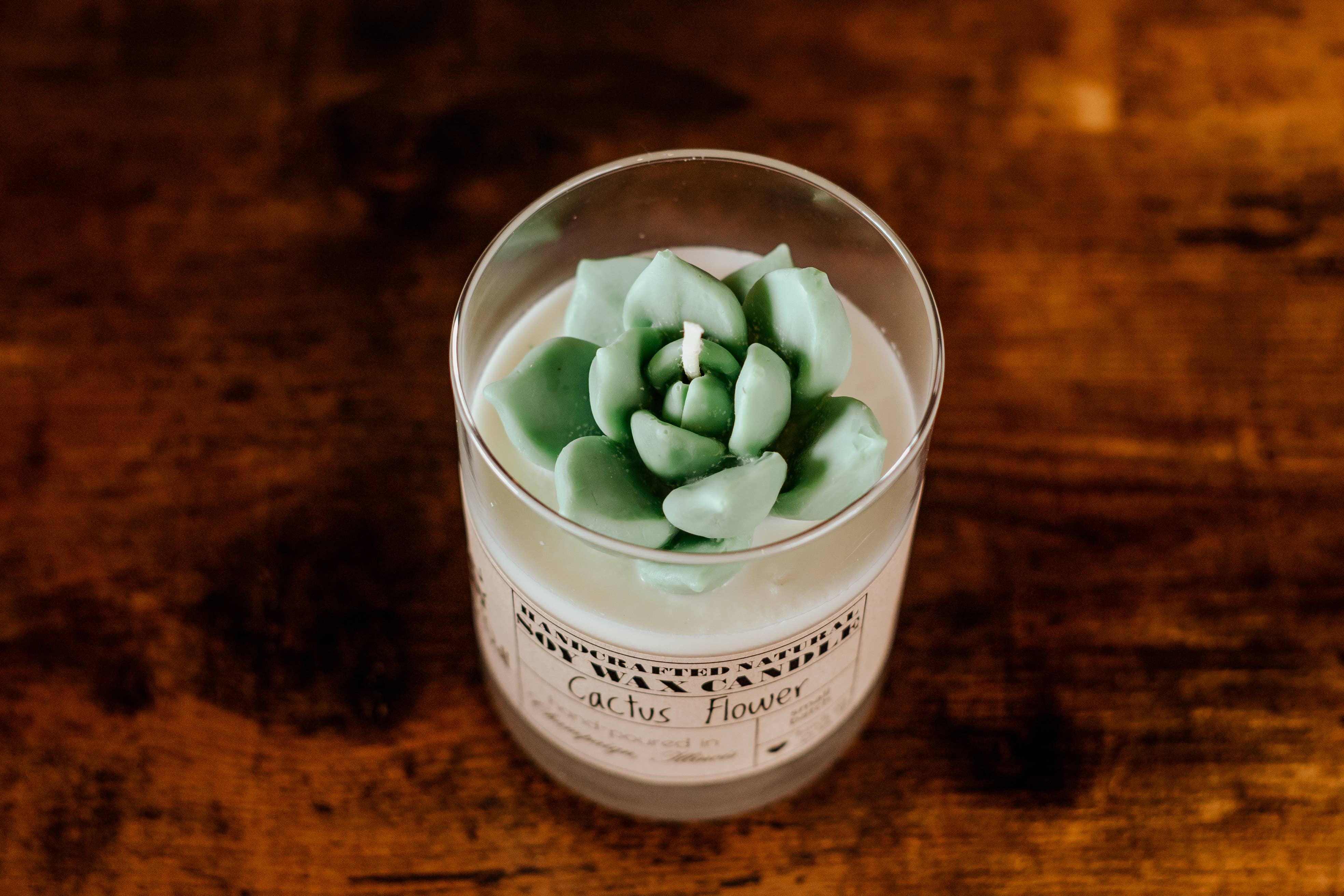 Cactus Flower 8oz Scented Soy Wax Candle - Image 2