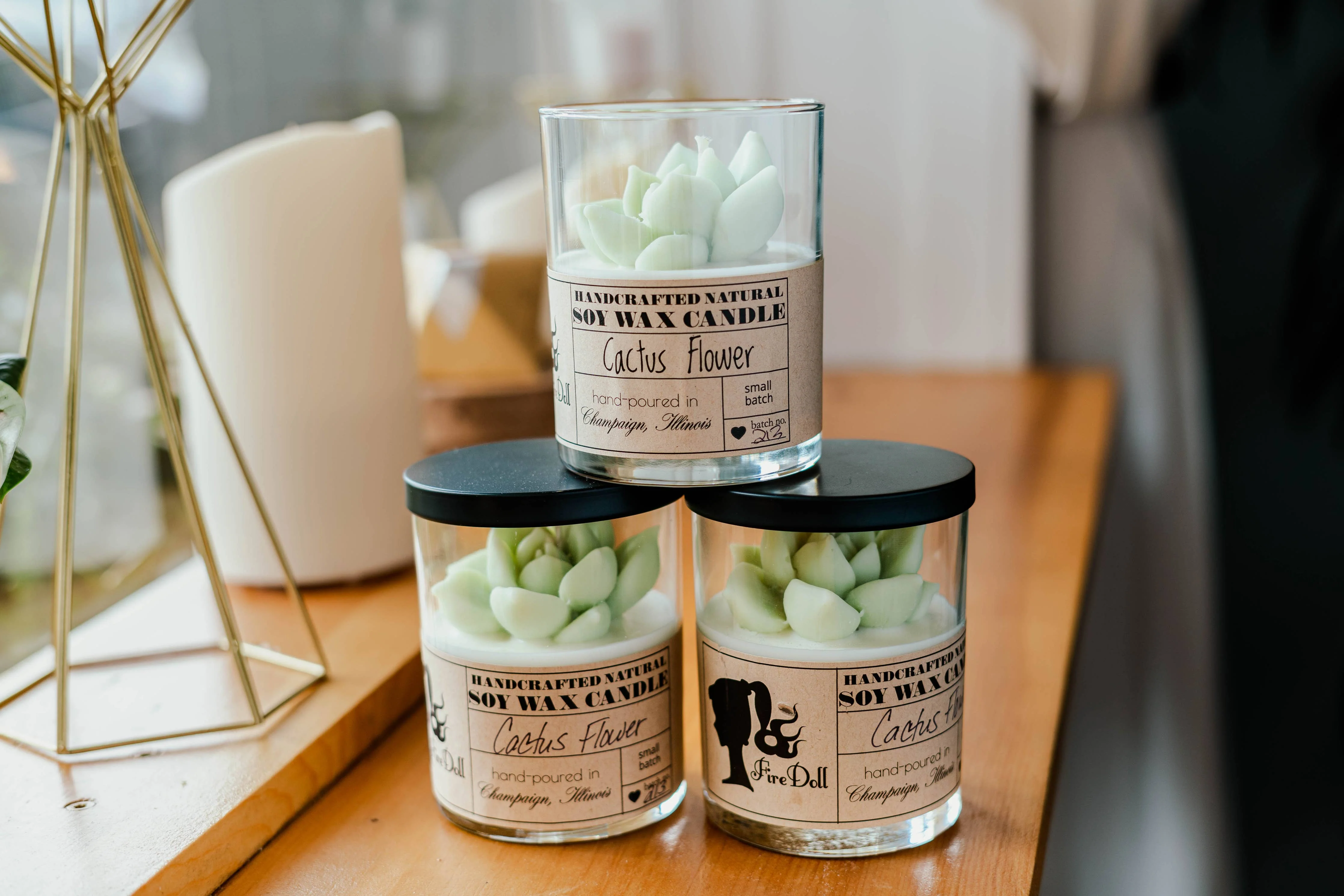 Cactus Flower 8oz Scented Soy Wax Candle - Image 4