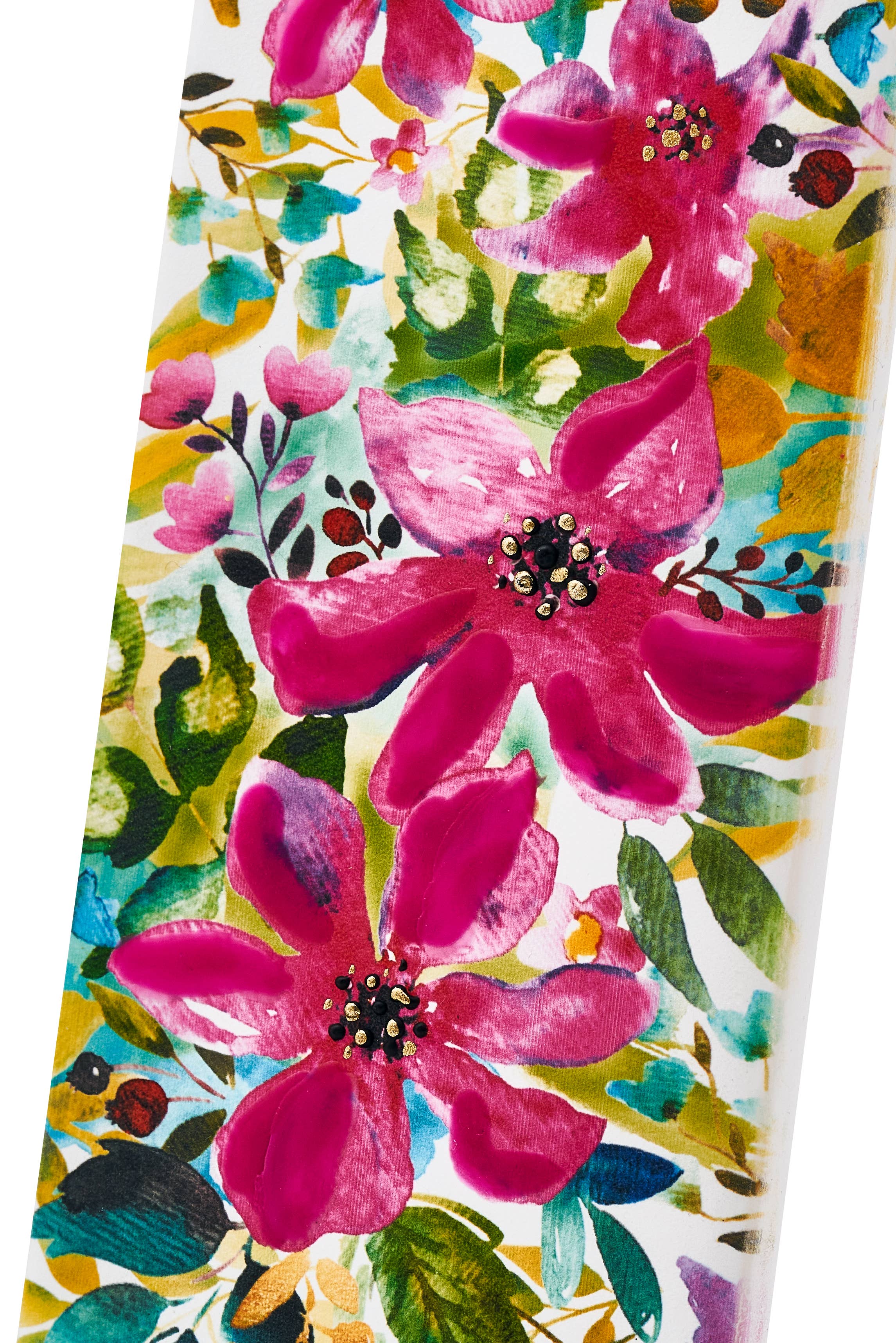 Flat Handmade Candle - All Over Pink Flowers & Greenery - Image 2