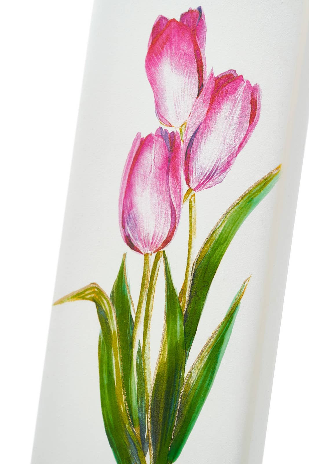 Flat Handmade Candle-Red Tulips - Image 2