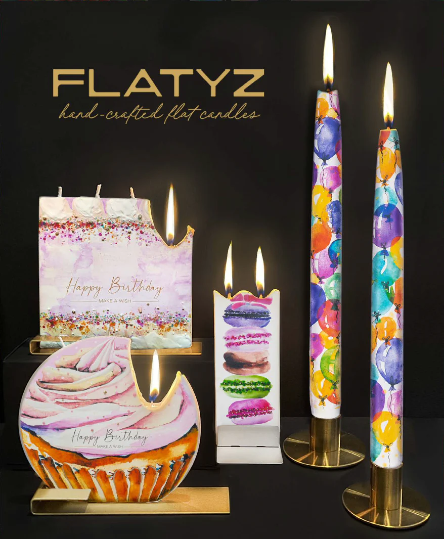 Flat Handmade Candle-Square Happy Birthday Cake with Sprinkles - Image 3