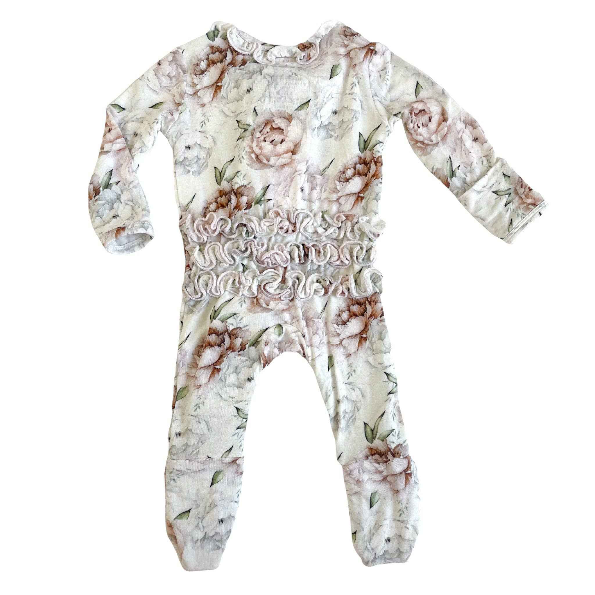 Floral Dreams | Convertible Two Way Zip Footie: 3-6m - Image 2
