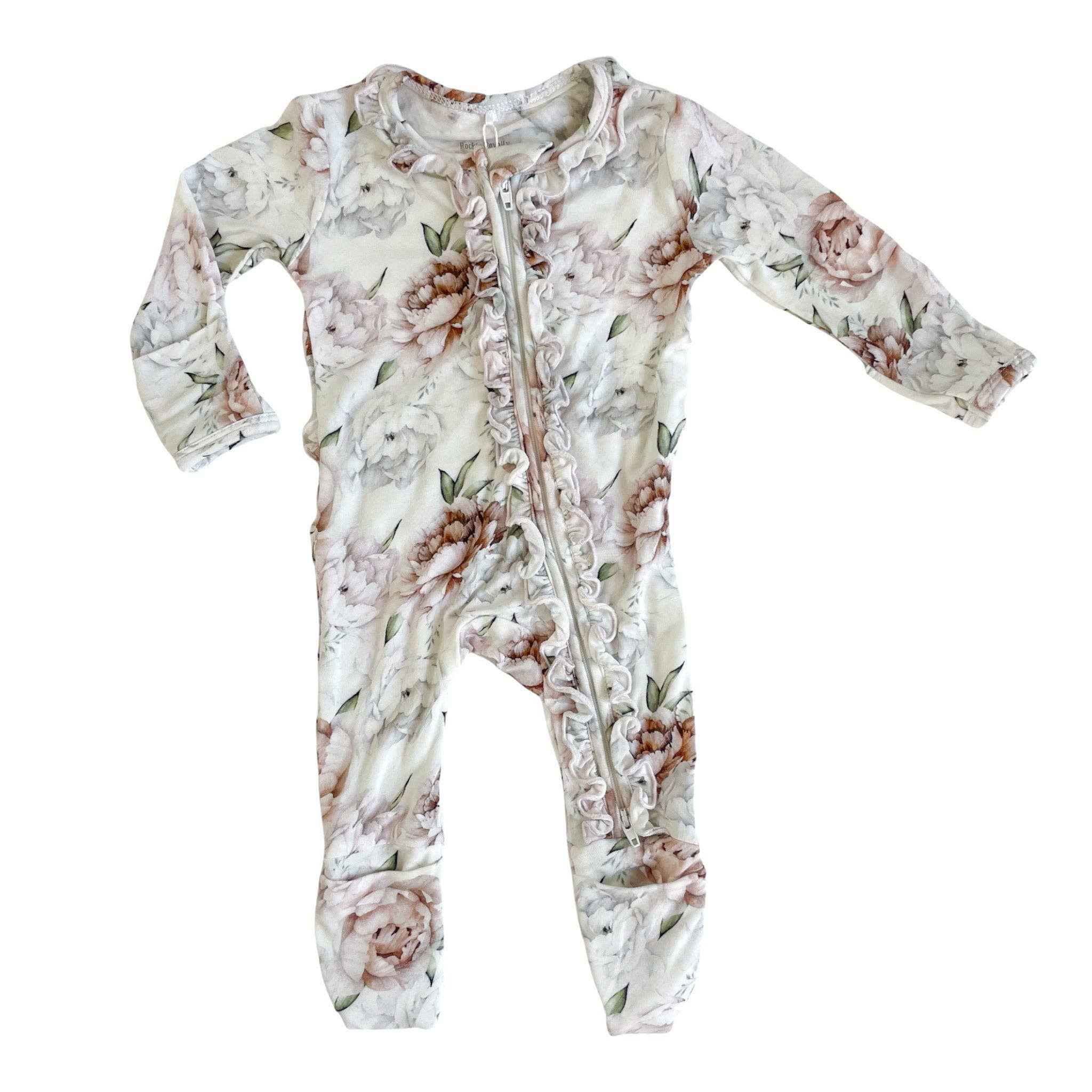 Floral Dreams | Convertible Two Way Zip Footie: Preemie