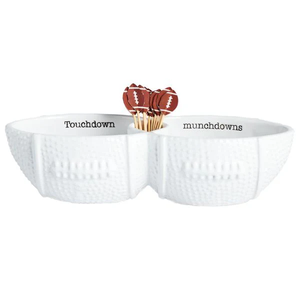 Football Server Dish with Holder For Tooth Picks