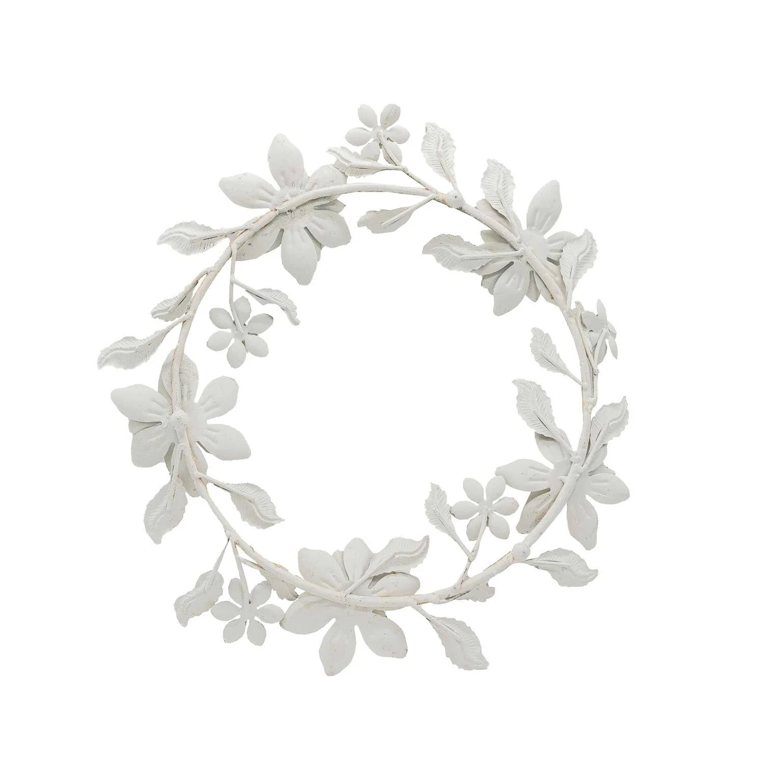Abeline Antique Finish Floral Wreath 5 Taper Candle Holder - Image 4