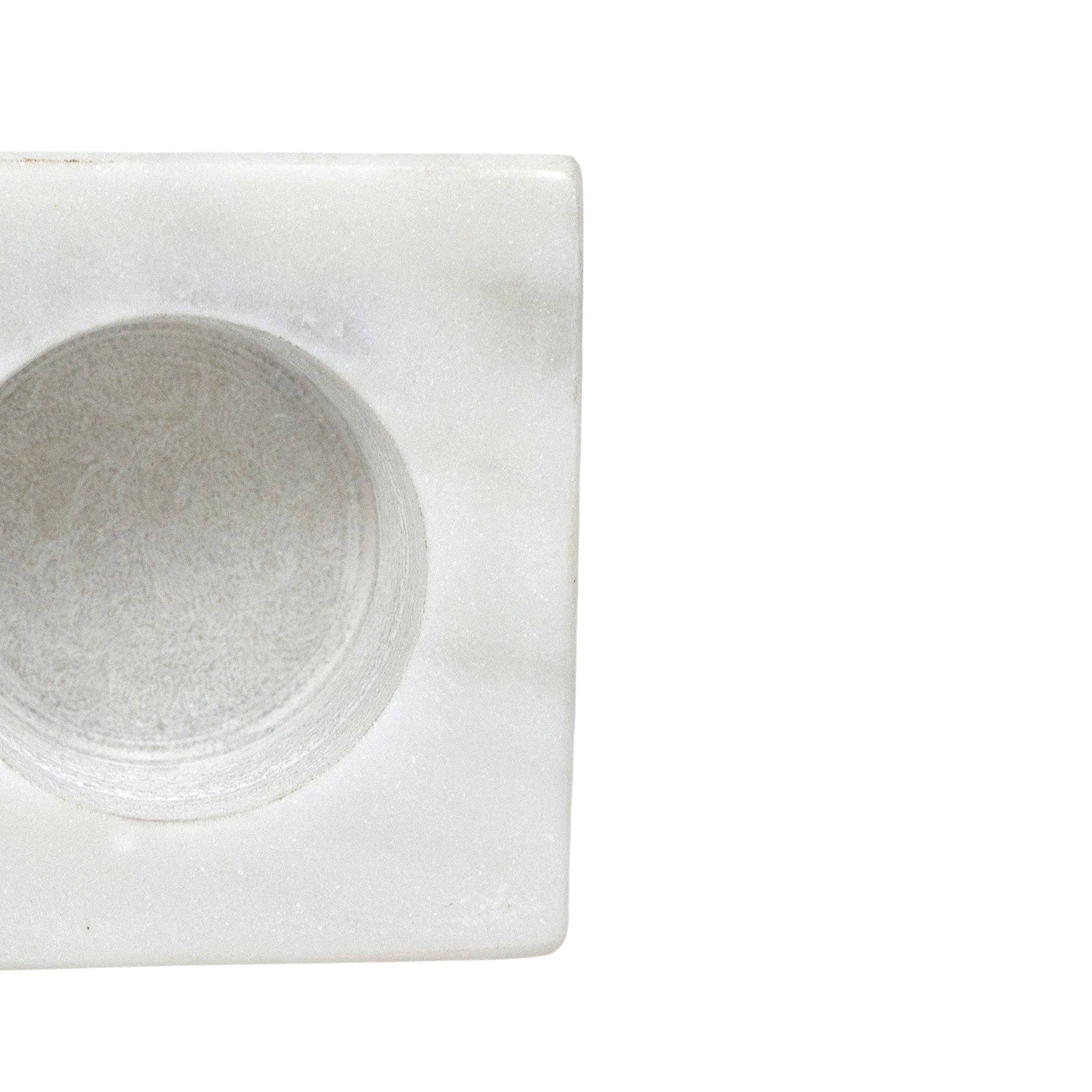 Fleur White Marble Tealight Candle Holder - Image 4