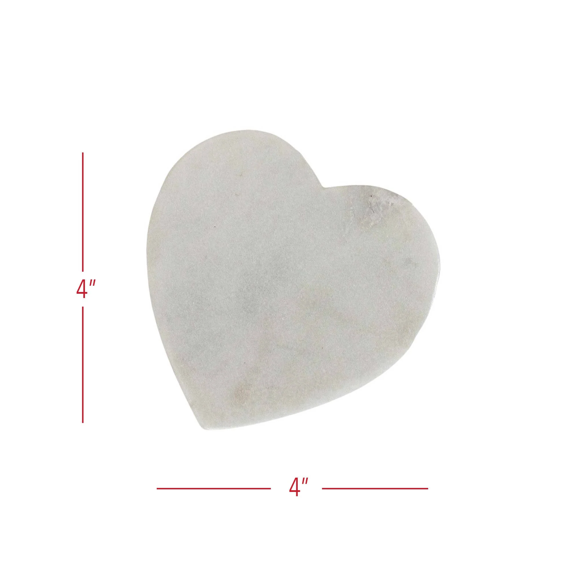 Set 4 Heart Coasters White Marble & Jute - Image 5