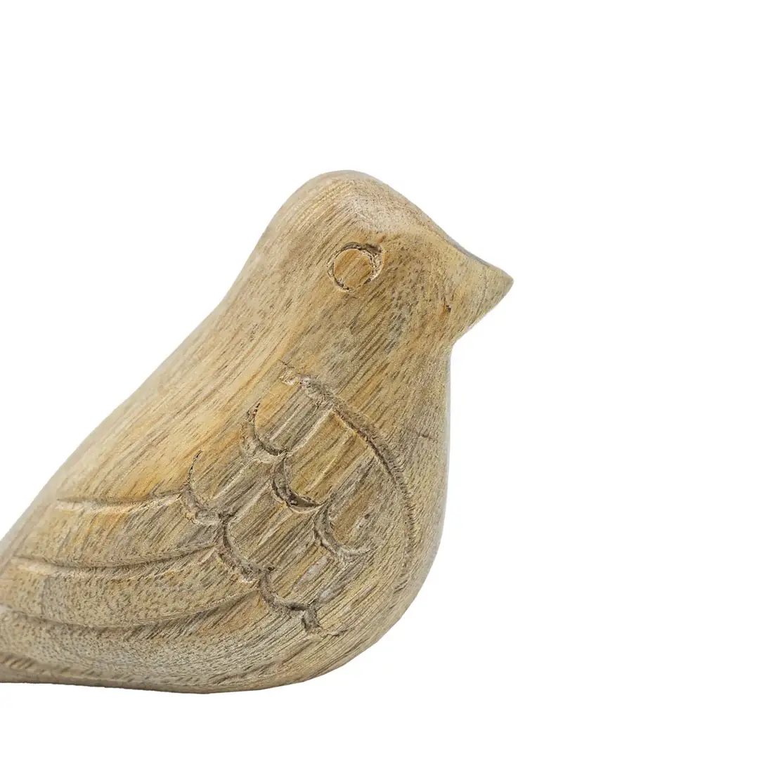 Vennie Wood Carved Decorative Bird Figures, Set Of 2 - Image 3