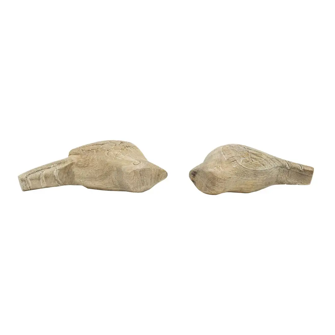 Vennie Wood Carved Decorative Bird Figures, Set Of 2 - Image 4