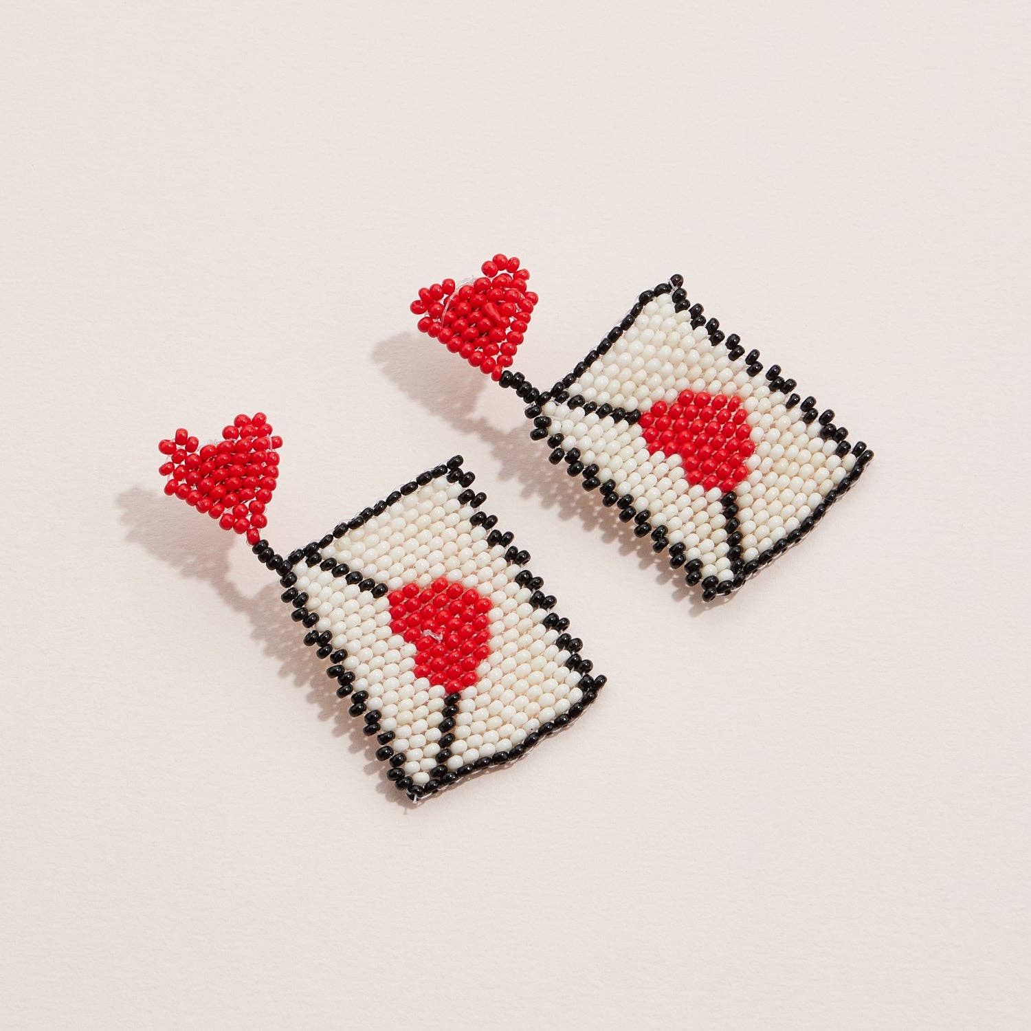 Beaded Love Letter Drop Earrings - Image 2