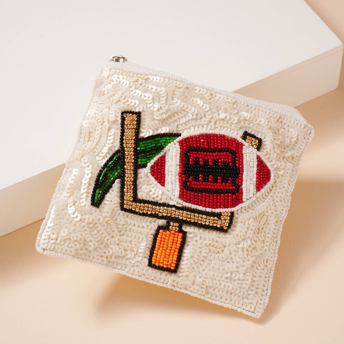 Football Beaded Coin Pouch - Image 2