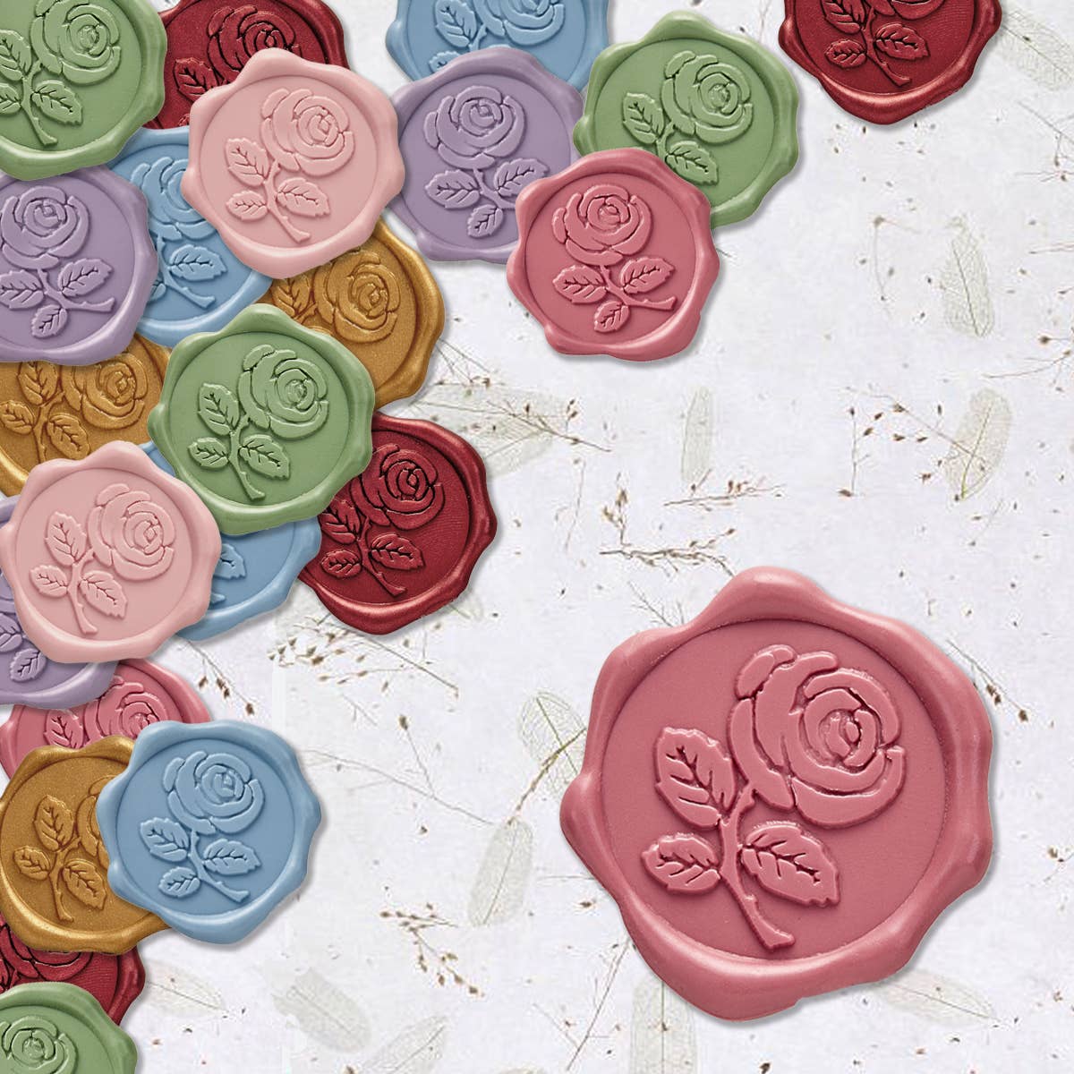 Rose Adhesive Wax Seal Stickers 1 1/4" - 25 Pk - Image 4