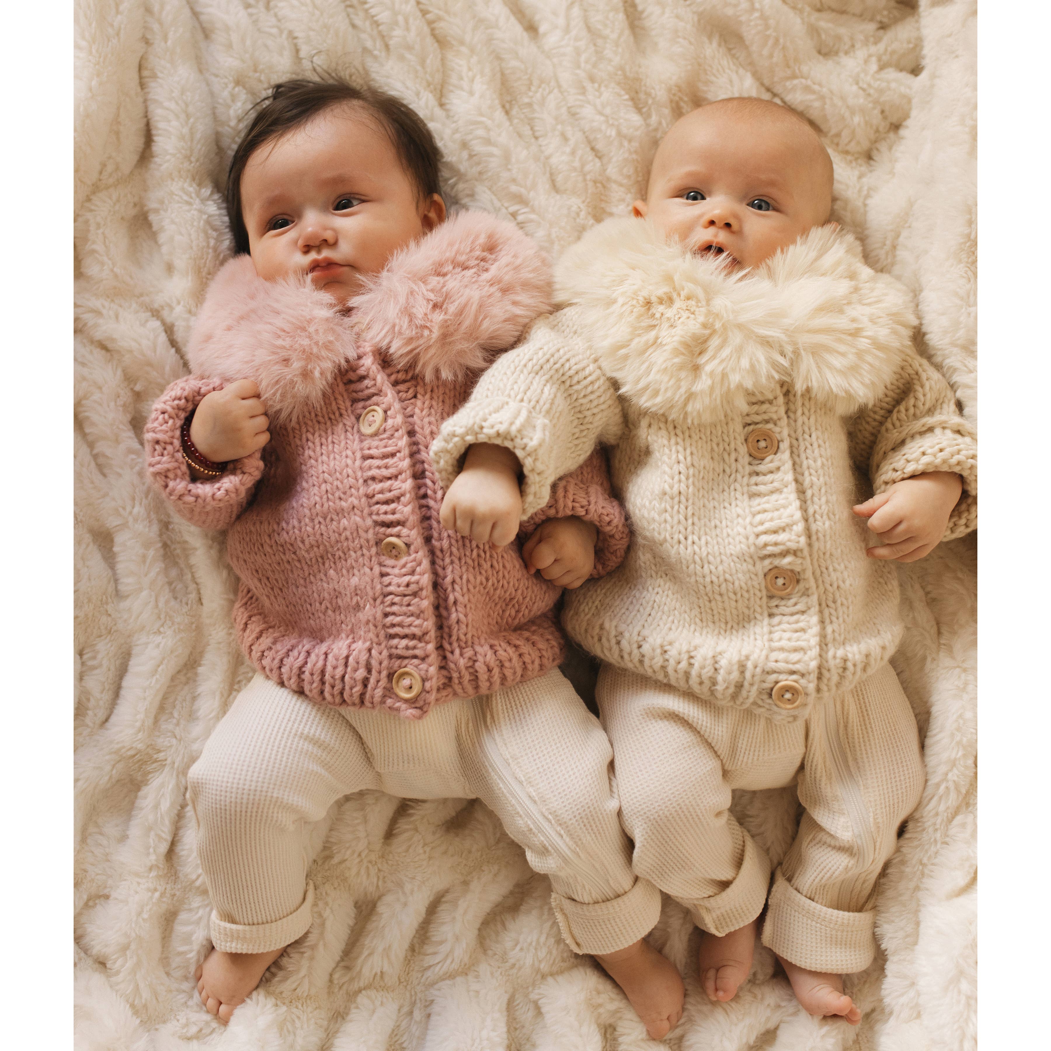 Fur Collar Cardigan Sweater Baby & Toddler - Image 3