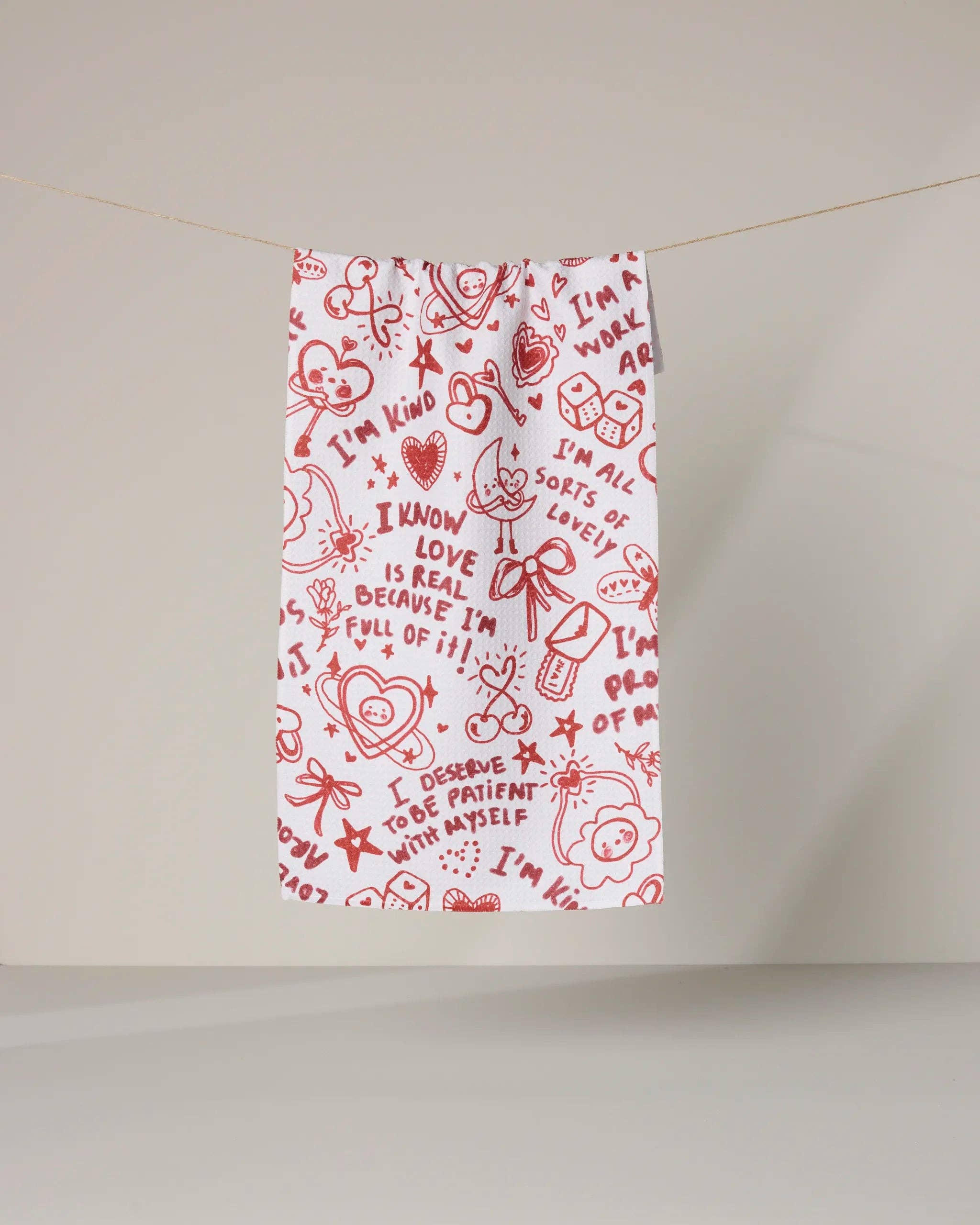 Geometry - Valentines Affirmations Bar Towel