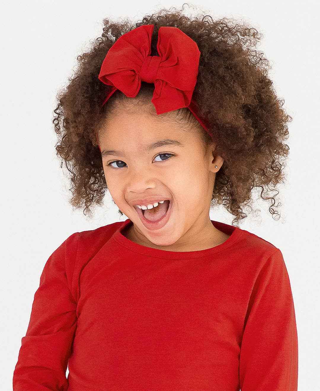Girls Red Big Bow Headband
: One Size - Image 5