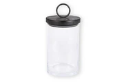 Glass Canister, Black Ring Handle (LARGE)