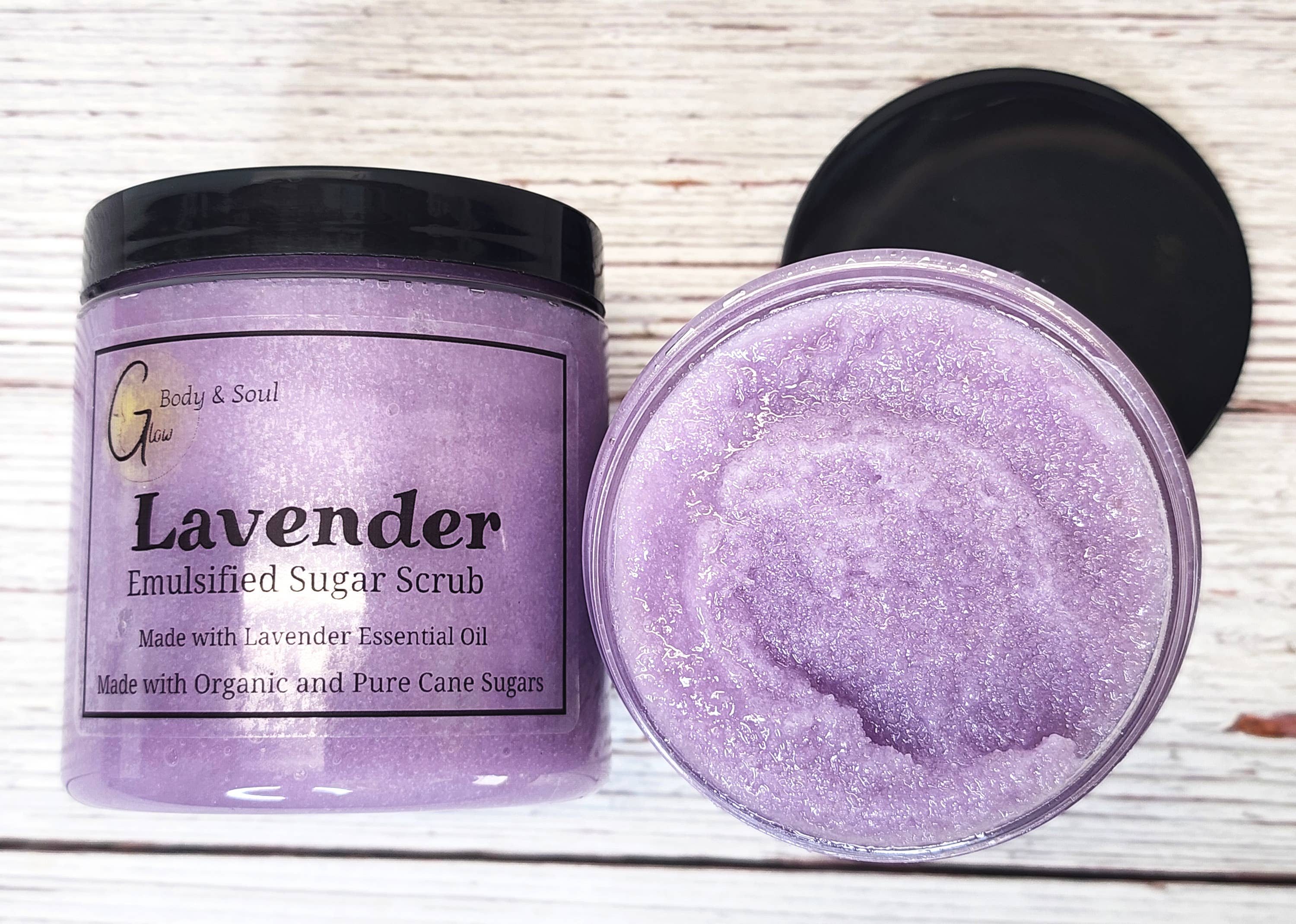 Sugar Scrub, Lavender Essential Oil Emulsified Scrub 10oz.