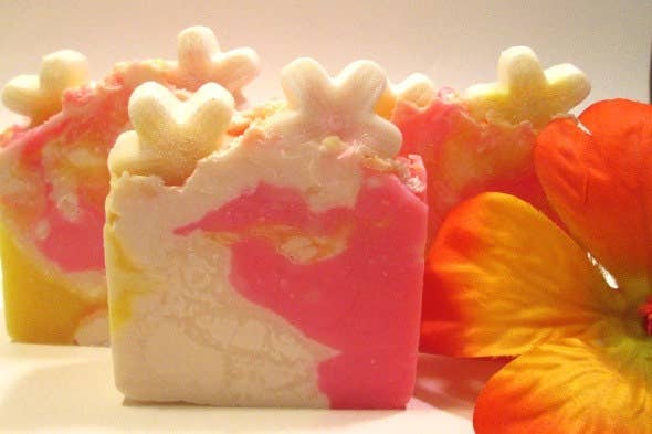 Tropical Plumeria Soap Handmade Cold Process Vegan Soap - Image 2