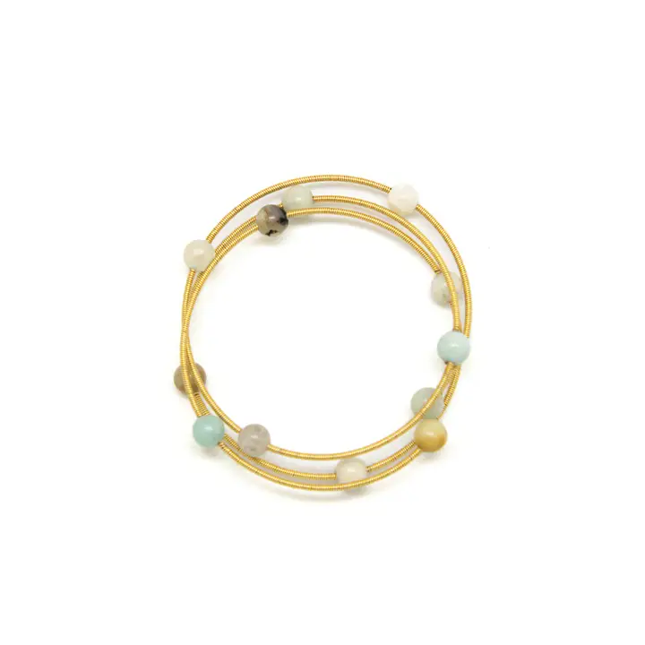 Gold cord wrap bracelet with stones (assorted, sold separately)