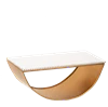 Gold Curved Wall Shelf with Beaded Edge - Image 3