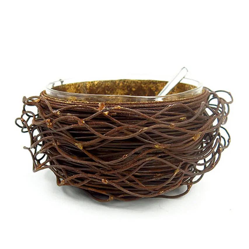 Gold Leafed Metal Birds Nest: Small - Image 4