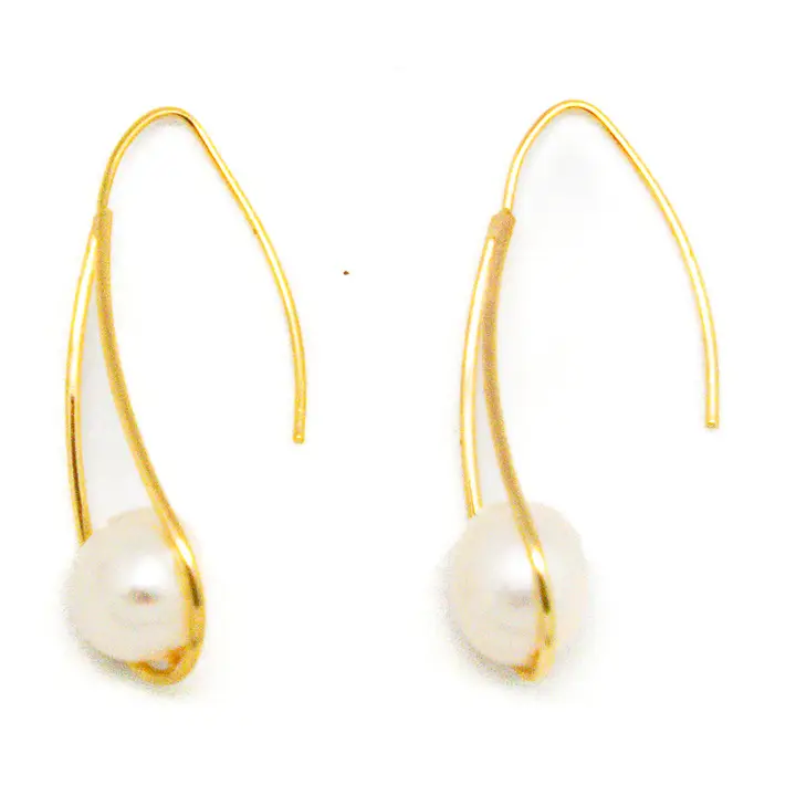 Gold Plated with Freshwater Pearl Drop