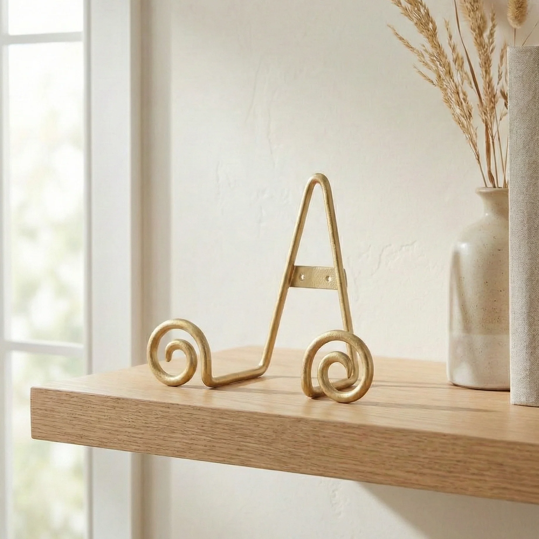 Gold Swirl Easel w/White Wash Finish - Small