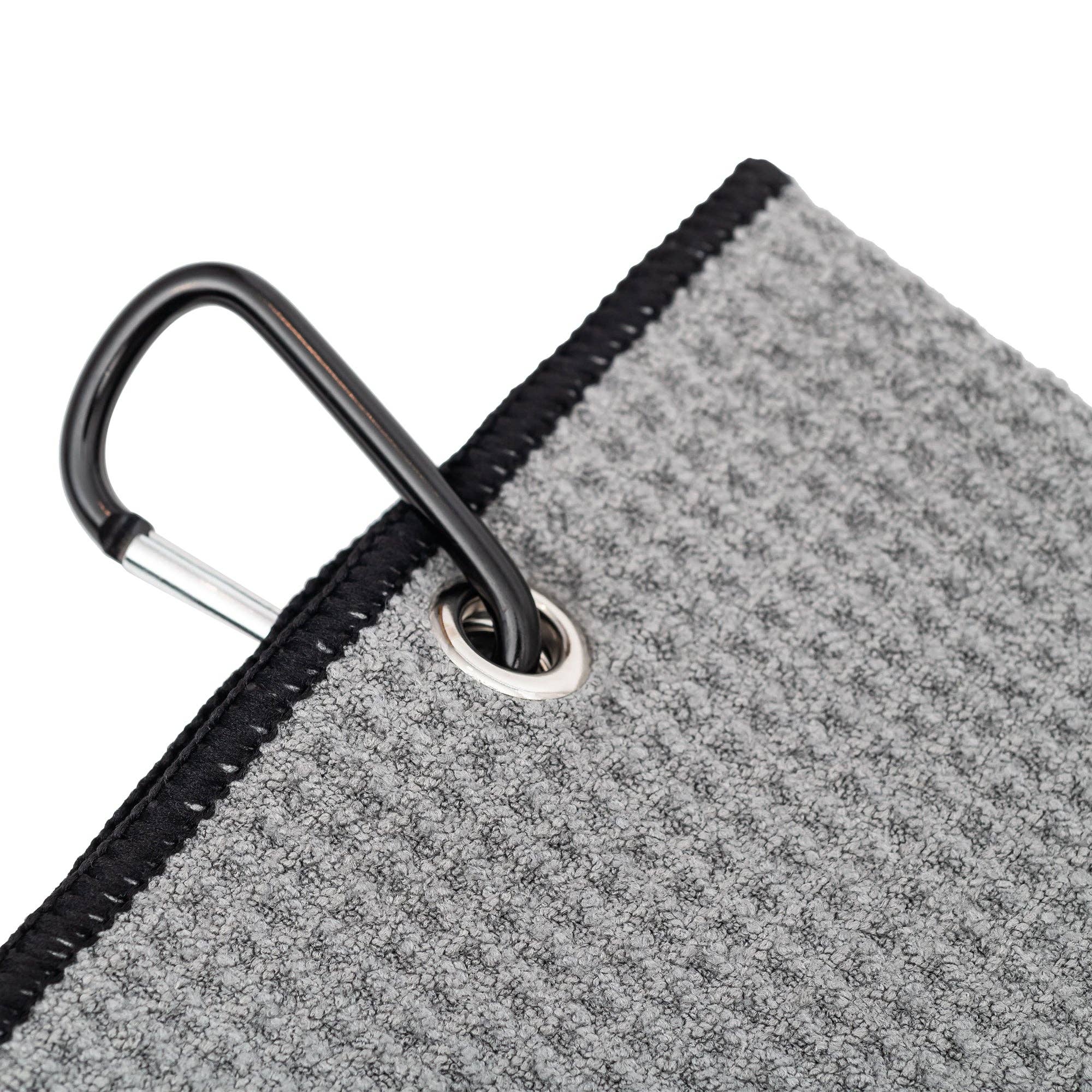 Golf Towel | Absorbent Golf Bag Towel with Carabiner: Black - Image 9